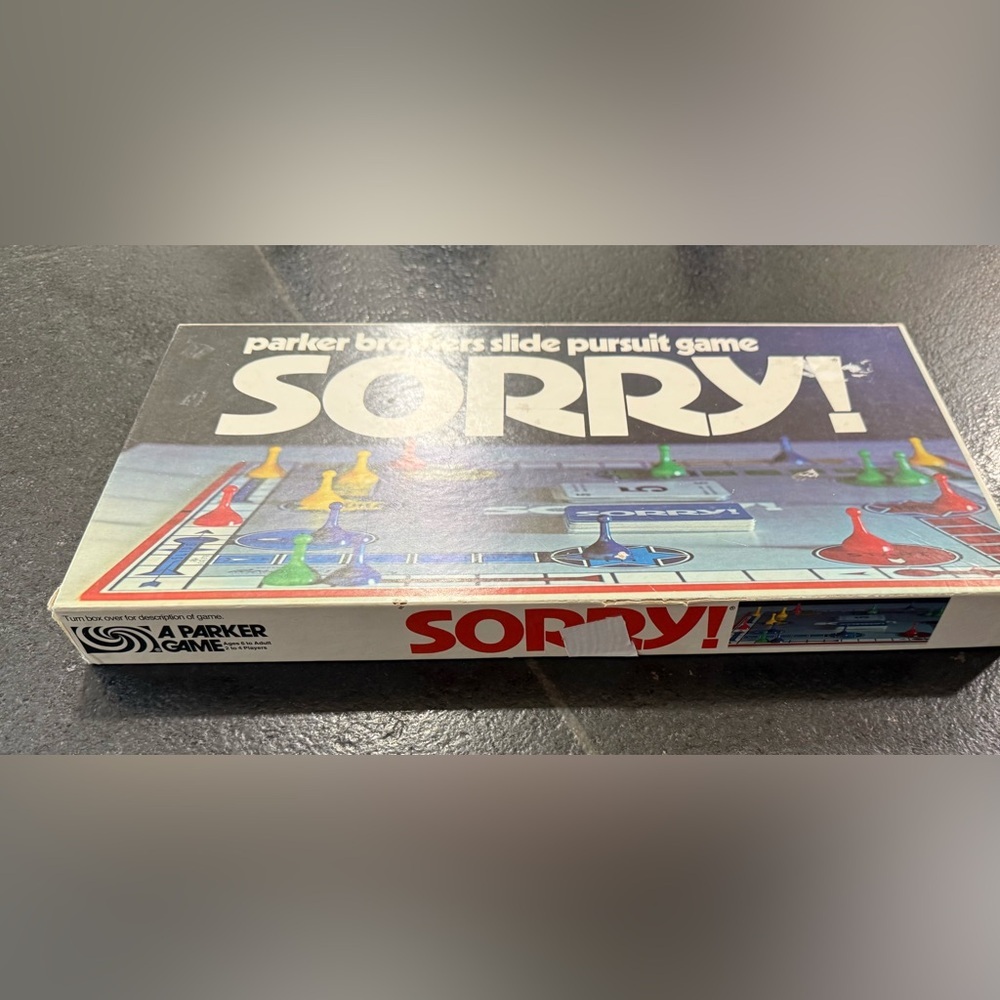 Vintage 1972 Parker Brothers Sorry! Slide Pursuit Game – Complete - Picture 8 of 9